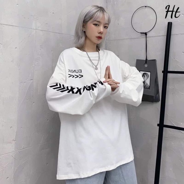 Áo mũi tên in tay da cá H2Q877