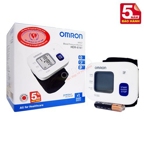 ✅ [Chính Hãng DKSH] Máy Đo Huyết Áp Cổ Tay: Omron HEM-6161 - VT0010