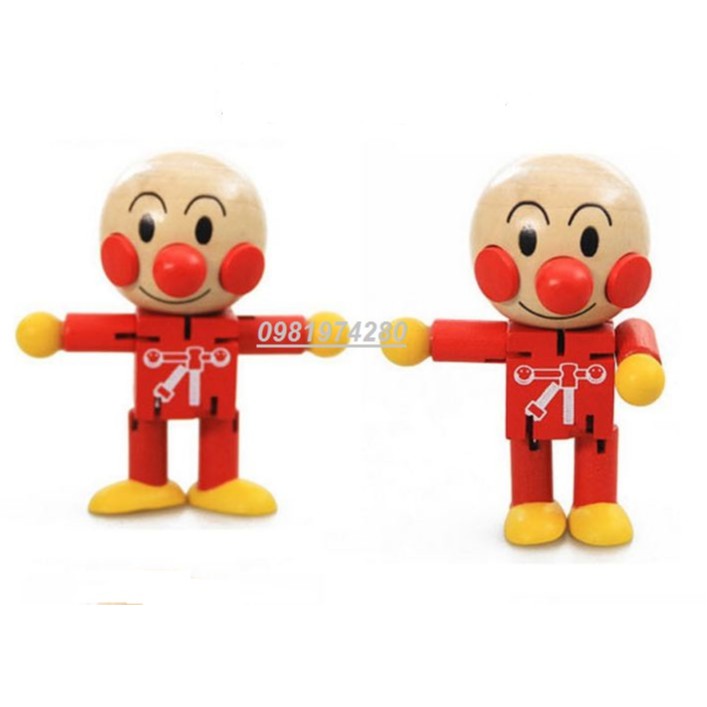 Búp bê Anpanman khớp gỗ biến dạng nhiều tư thế