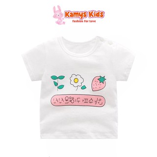 Áo thun cộc tay trẻ em cài cúc vai KAMYS KIDS cho bé trai và bé gái từ 6-22kg