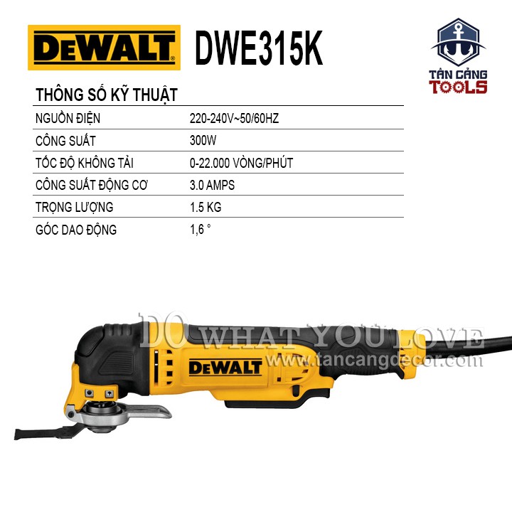 Máy Cắt Rung Đa Năng DeWalt DWE315K 300W