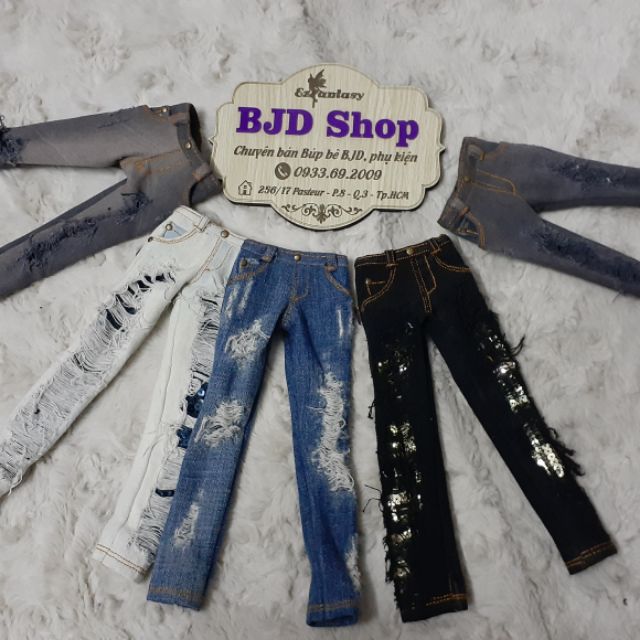 Quần jean BJD dài kiểu kim sa wax thời trang cao cấp size 1/4
