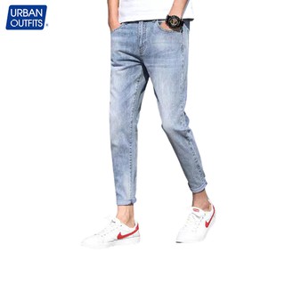Quần Jean Nam Ống Suông URBAN OUTFITS Kiểu Trơn Bụi BigSize 70kg 100% Cotton Cao Cấp Đẹp Màu Xanh Xám QJR03 Freeship 50K
