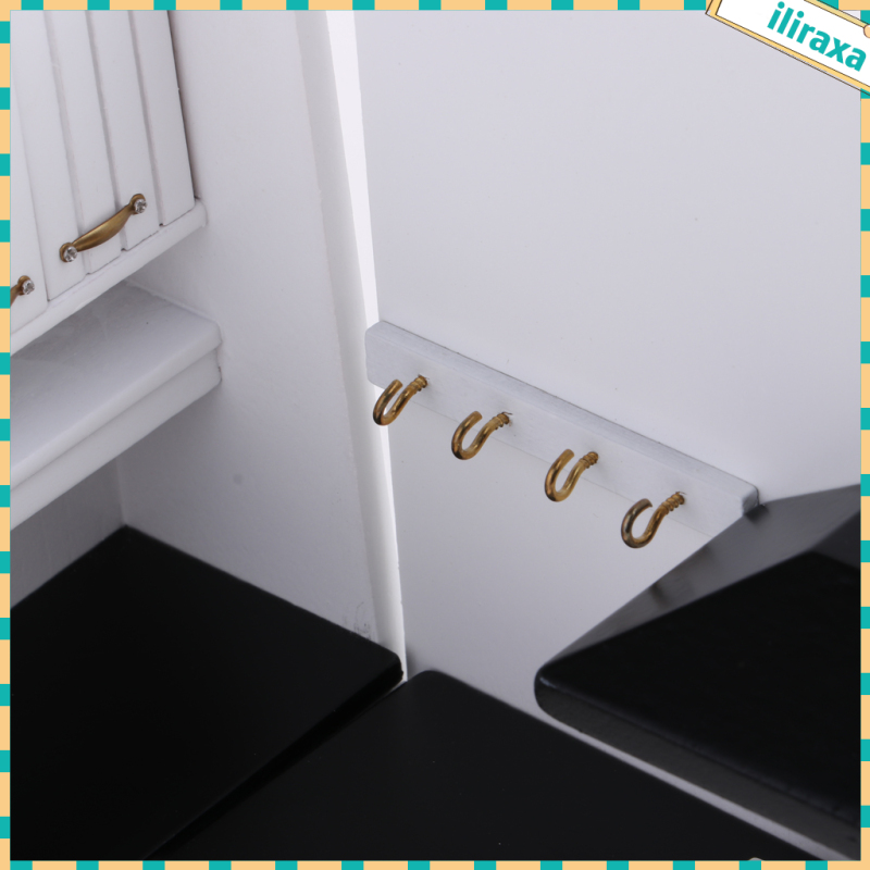 Đồ trang trí Tủ Bếp Bằng Gỗ Tỉ Lệ 1 / 12 Dùng Trang Trí Nhà Búp Bê