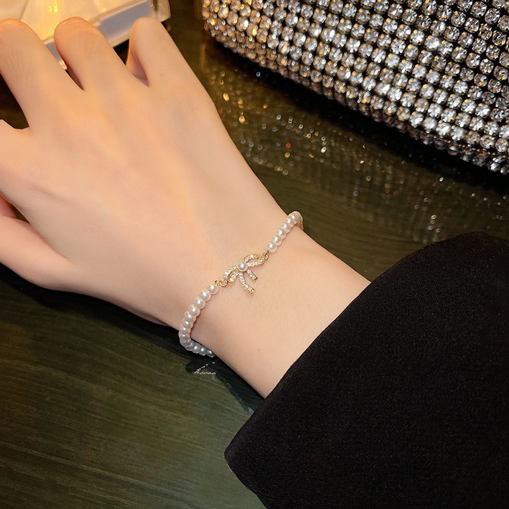 Vòng Tay Nơ Đính Ngọc Trai Phong Cách Baroque