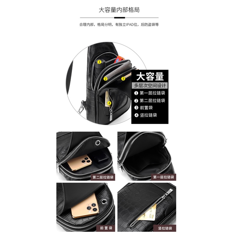 Túi đeo chéo nam DA cao cấp phong cách mới Fortune Mouse 0001
