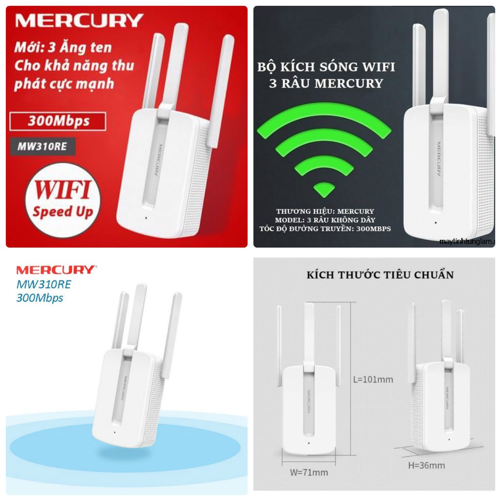 [FREESHIP-150K] BỘ KÍCH SÓNG WIFI MERCURY 3 RÂU CỰC MẠNH