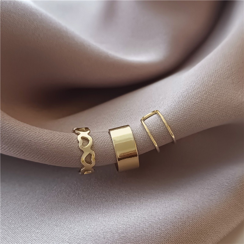 Set 3 khuyên kẹp vành tai mạ vàng hợp thời trang cho nữ