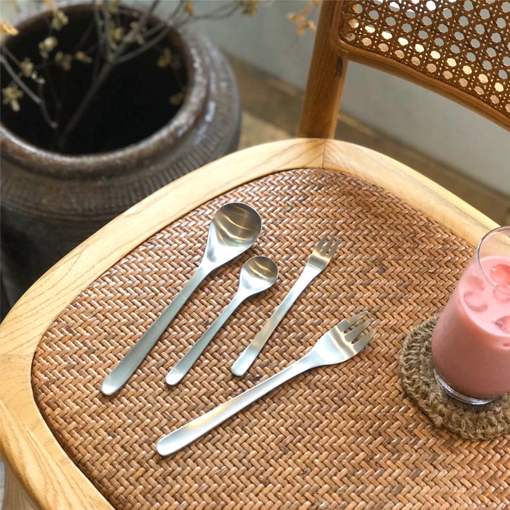 Bộ Muỗng Nĩa Ăn Trái Cây Bằng Thép Không Gỉ Nhiều Màu Sắc