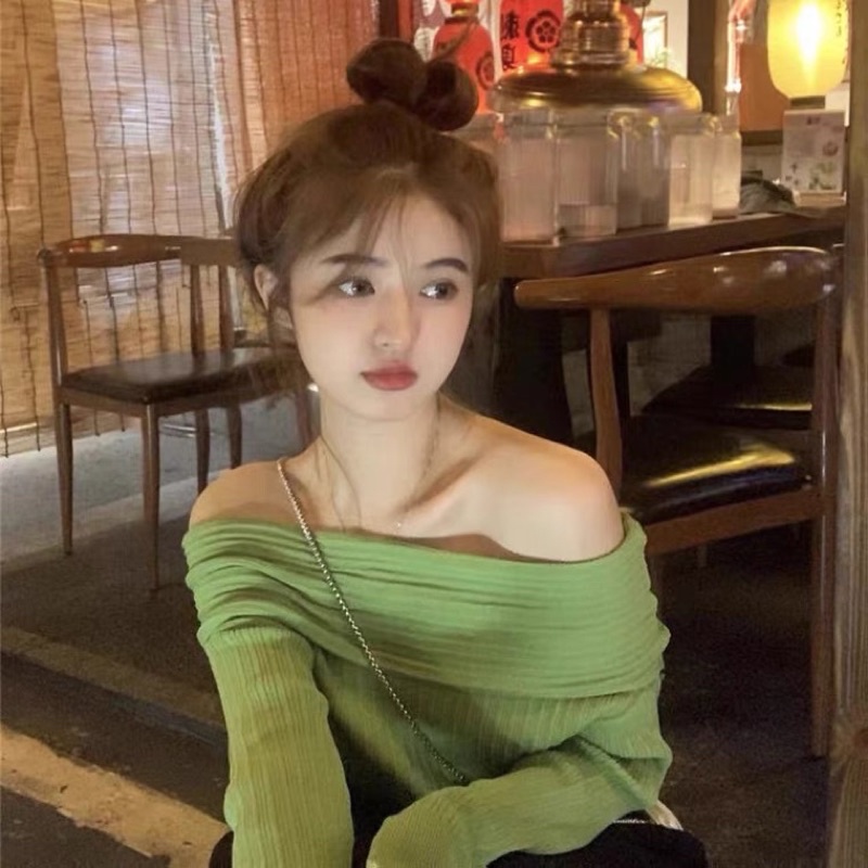 [SẴN] Áo len bẹt vai dài tay dáng dài, áo trễ vai dài tay Hàn Quốc | BigBuy360 - bigbuy360.vn