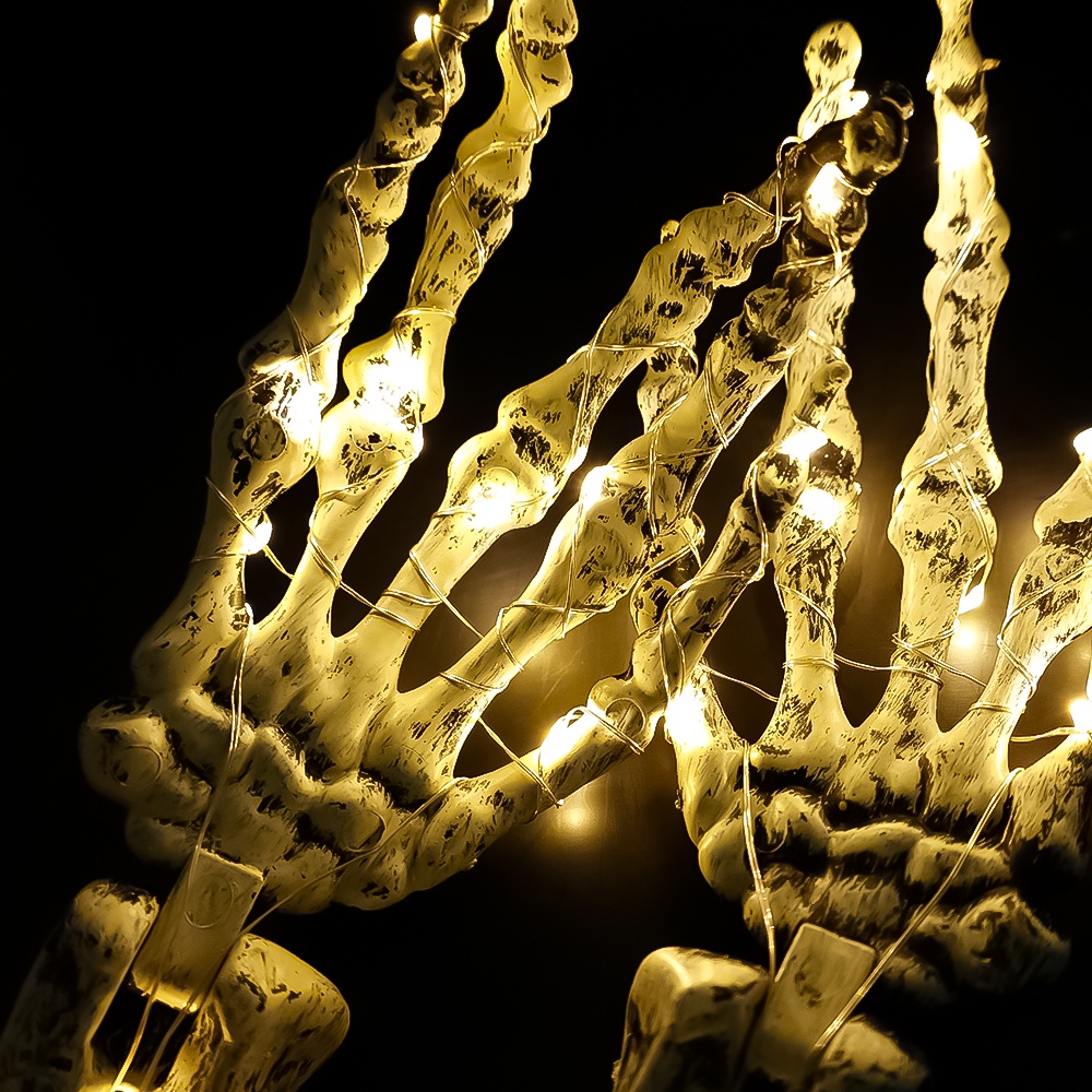Bộ 2 Đèn Led 40 Bóng Hình Bộ Xương Trang Trí Halloween
