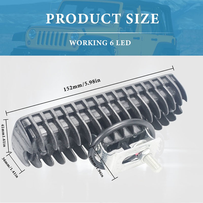 Bảng Đèn LED Kevanly 6 Bóng 18W Ánh Sáng Trắng Cho Xe Hơi