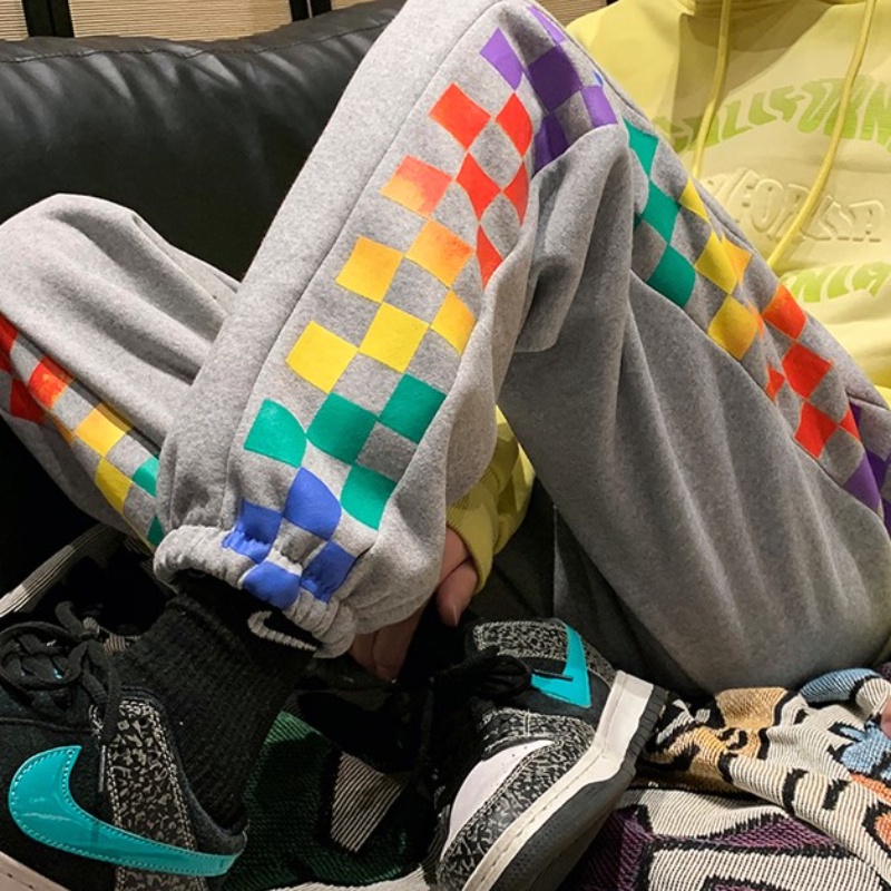 【M-3XL】Quần Thể Thao Ống Rộng Co Giãn Kẻ Sọc Nhiều Màu Thời Trang Cho Nam