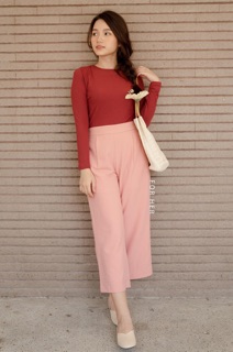 Áo thun gân tay dài croptop