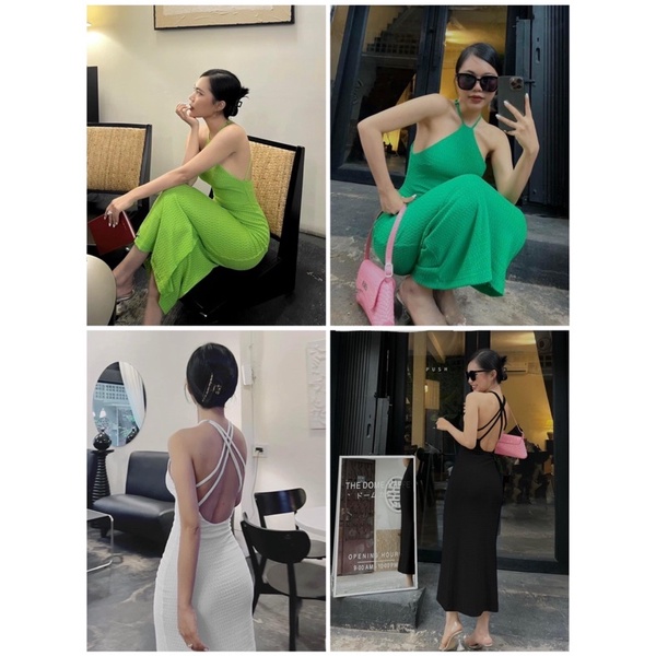 ĐẦM BODY CỔ YẾM ĐAN DÂY CHÉO LƯNG