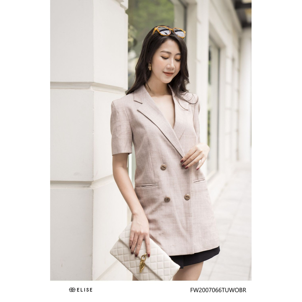 Áo khoác suit nâu xước Elise | BigBuy360 - bigbuy360.vn