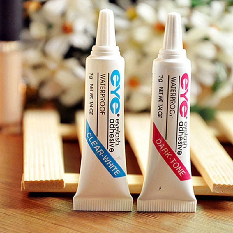 Keo dán lông mi giả chống thấm nước màu trắng đen thời trang tiện lợi