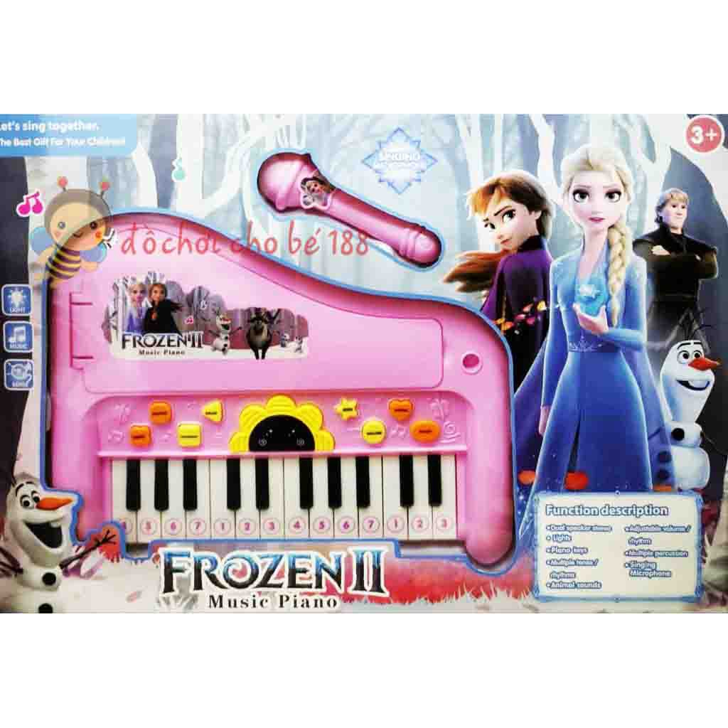 Đồ Chơi Đàn Piano Phát Nhạc hát karaoke Cho Bé  Phát Sáng elsa pony