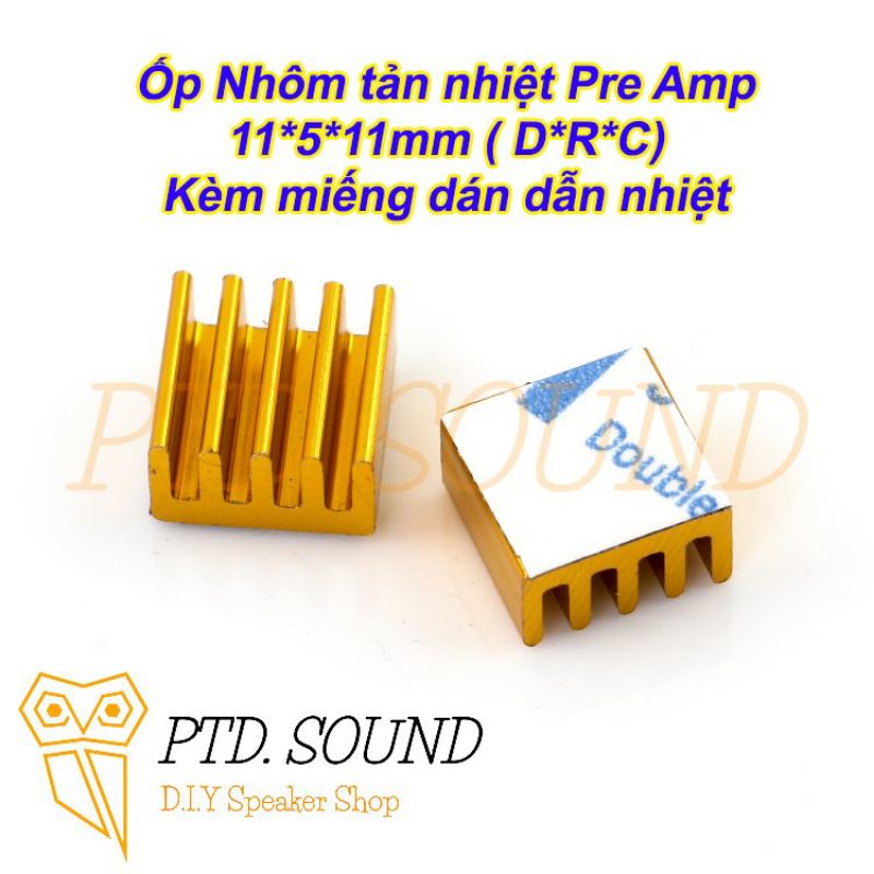 Ốp tản nhiệt. Nhôm tản nhiệt. Miếng dán tản nhiệt cho Pre amp, Amply, Chip , linh kiện điện tử từ PTD Sound