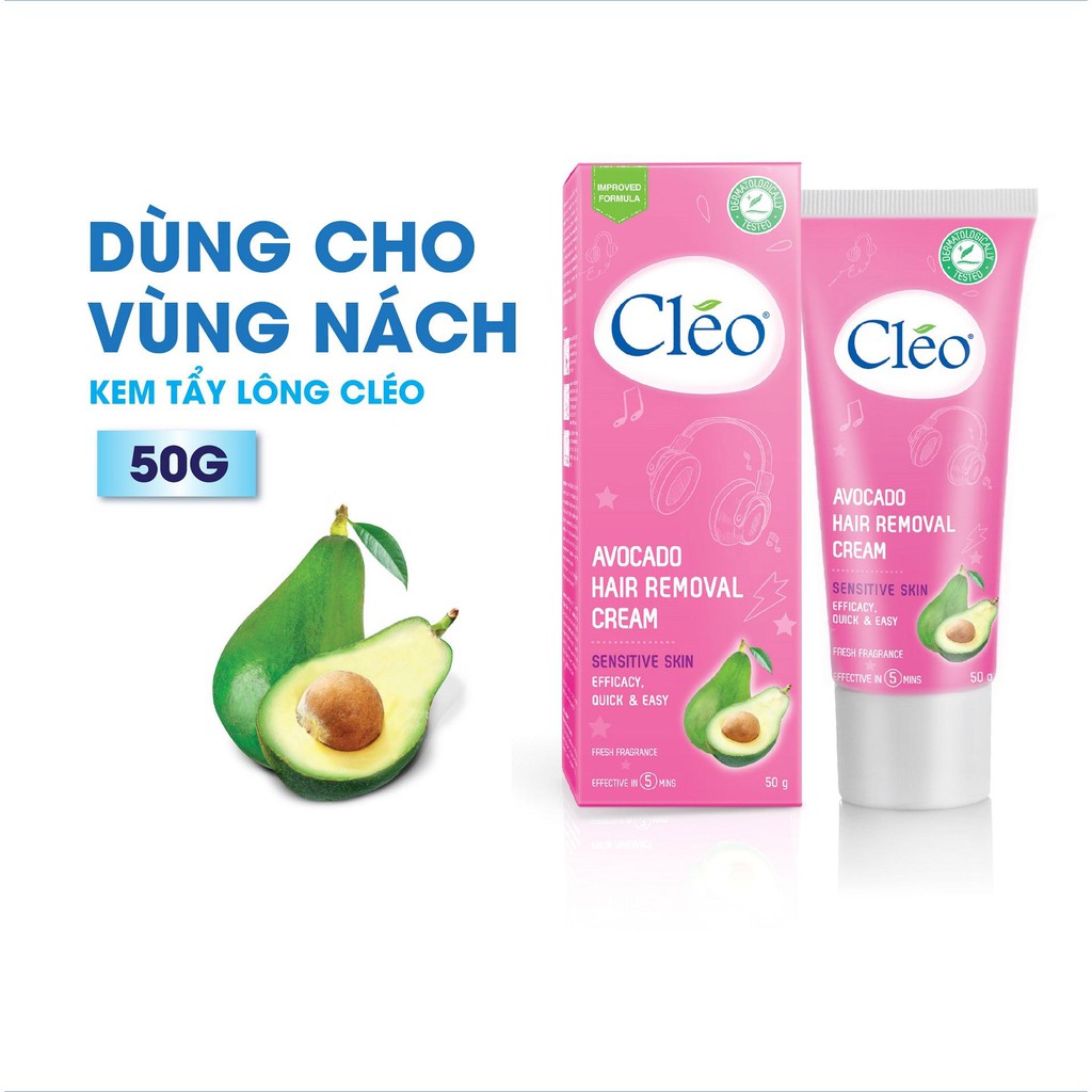 🌺🌺*Kem tẩy lông Cleo Avocado Hair Removal Cream Sensitive Skin 50g