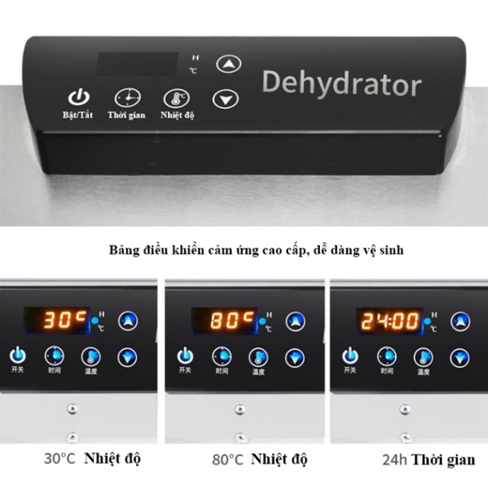 Máy sấy hoa quả, thực phẩm công nghiệp mini 6 tằng inox