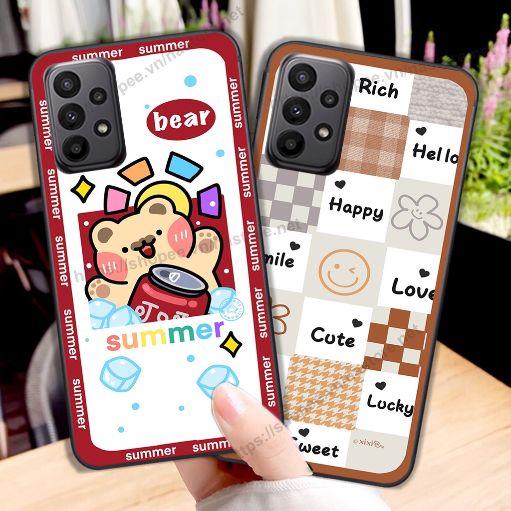 Ốp lưng Samsung A13 - Samsung A23 - Samsung A33 - Samsung A53 - Samsung A73 trái tim gấu bo viền cực đẹp siêu cute