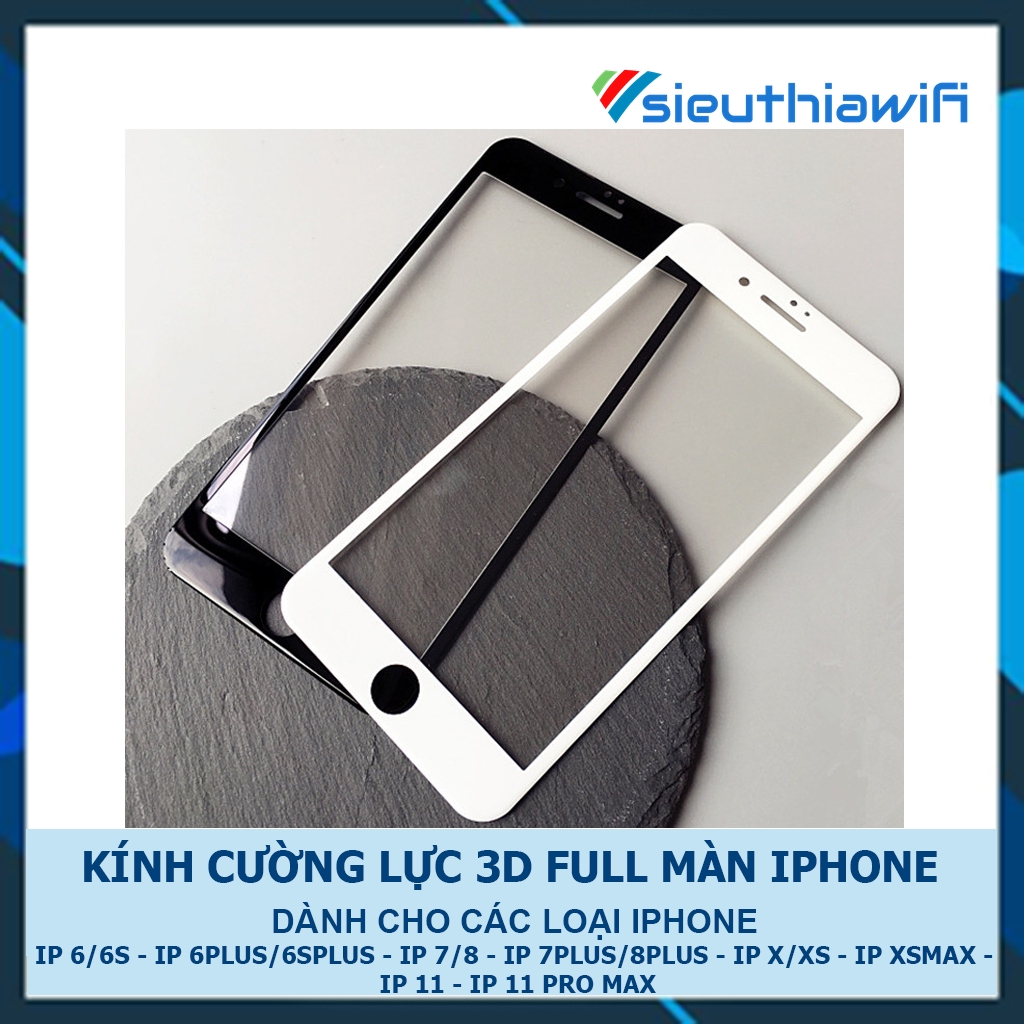 Kính cường lực 3d Full màn iphone 6/6plus/6s/6splus/7/7plus/8/8plus/x/xr/xs/11/12/pro/max/plus/promax - Awifi Case L1-1 | BigBuy360 - bigbuy360.vn