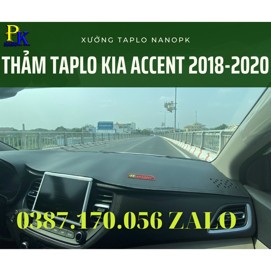 Thảm chống nóng taplo Accent 2010 -2021 Bằng nhung mịn 3 lớp & da carbon , Da carbon vân gỗ đủ các đời xe