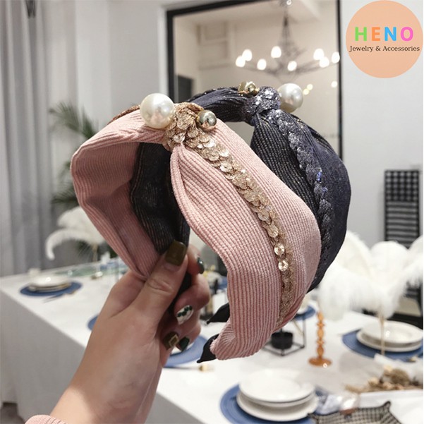 Bờm tóc turban đính đá thời trang Hàn Quốc B16 Heno'Shop