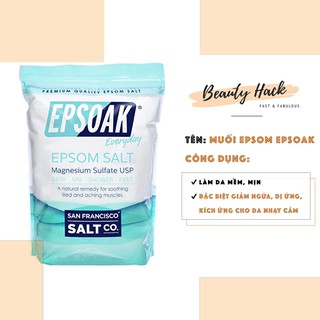 Hàng Mỹ - Best Seller Amazon - Muối Epsom phục hồi da bị kem trộn, rượu thuốc, mụn - dùng thay SRM, xà phòng tắm