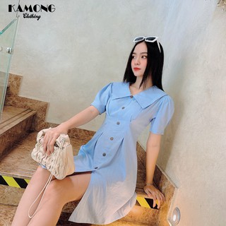 Đầm xếp ly eo cổ thuỷ thủ KAMONG D053