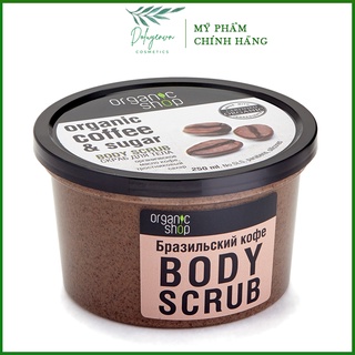 [Hàng Auth] Tẩy Da Chết Body Organic Shop Dưỡng Da Trắng Sáng Của Nga, Kem tẩy tế bào chết toàn thân Organic