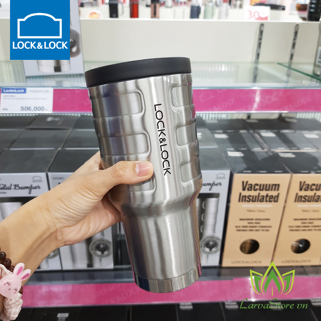 Ly giữ nhiệt Lock&amp;Lock Metal Bumper Tumbler LHC4140SLV 580ml (Bạc)
