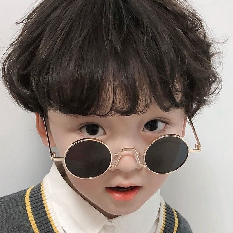 Kính mát gọng tròn phong cách hip hop thời trang cho bé