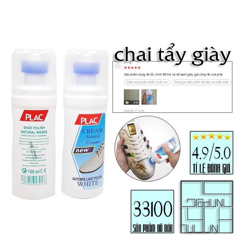 [VIDEO REVIEW] Chai nước tẩy rửa toàn bộ các loại giày - Chai đầu cọ tẩy trắng giày dép - Dung dịch làm sạch vết bẩn trê