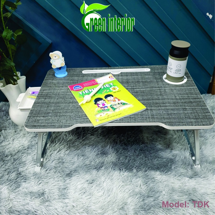 Bàn gấp gọn thông minh có khe cắm ipad đế có ngăn kéo GreenFurni nhiều màu TDK