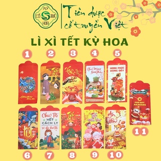 Bao lì xì tết 2022 kỳ hoa may mắn lộc phát sỉ rẻ độc lạ mẫu mã đẹp