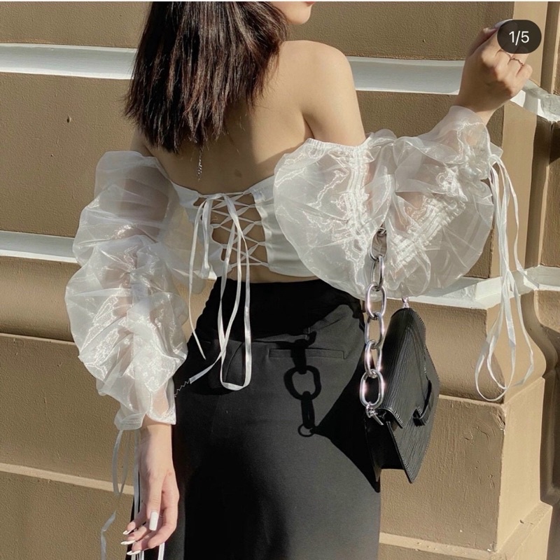 Áo voan tay phồng