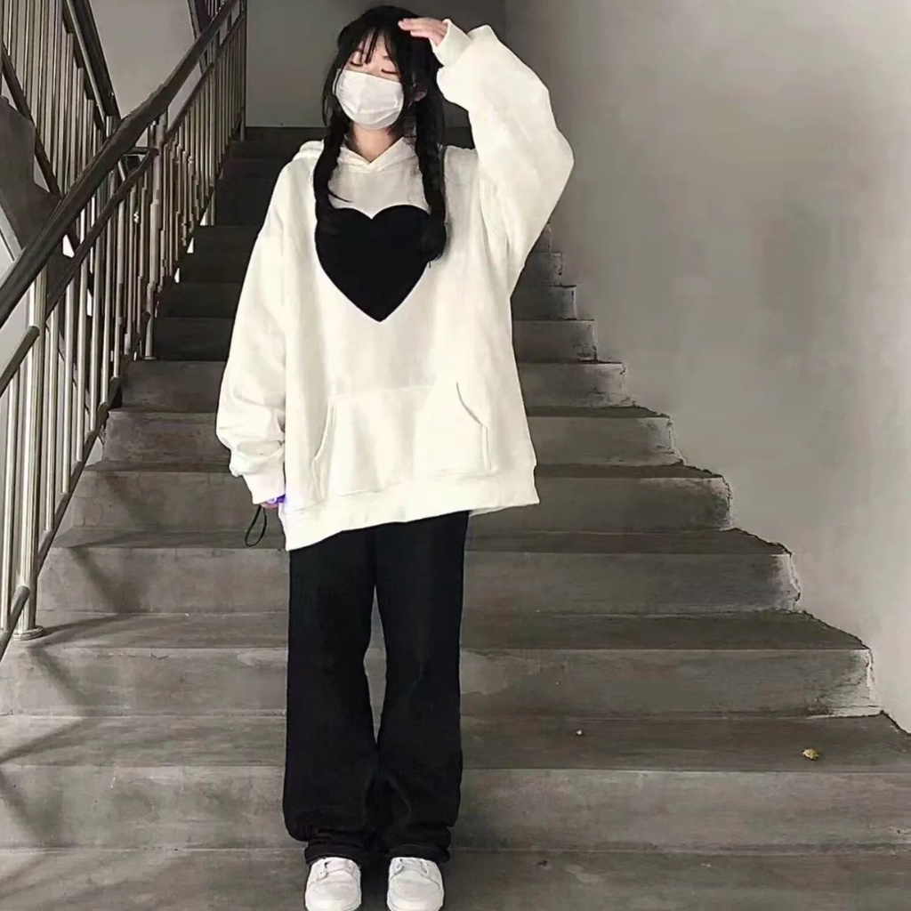 Set Áo Hoodie Form Rộng Và Quần Thể Thao Thiết Kế Mới Cho Nữ