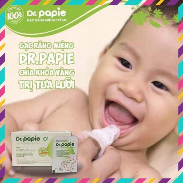 [Chính Hãng]   Gạc rơ lưỡi Dr Papie vệ sinh răng miệng cho bé hộp 30 gói