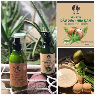 KEM Ủ XẢ DẦU DỪA- NHA ĐAM - Dầu xả dưỡng tóc siêu mềm, ủ tóc bóng mượt (handmade)