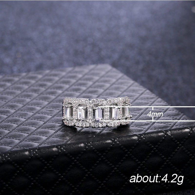 Fashion large row of zirconium diamond copper ring women Yiyuan City origin