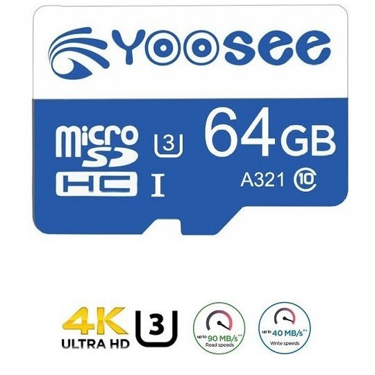 Thẻ nhớ 64GB Yoosee tốc độ cao - Thẻ nhớ chuyên dụng cho Camera IP wifi | BH 12 tháng | BigBuy360 - bigbuy360.vn