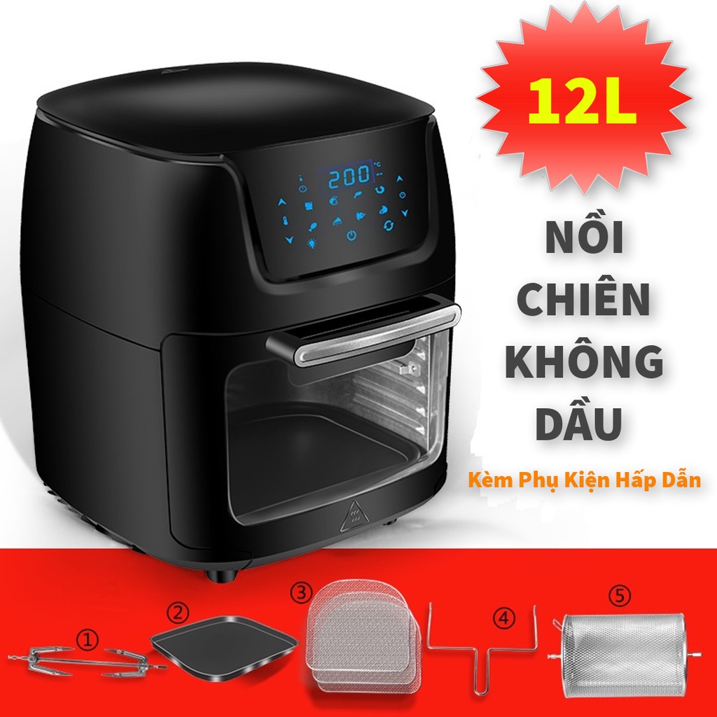 [Mã 155ELSALE giảm 7% đơn 300K] NỒI CHIÊN KHÔNG DẦU, 6,5L-8L-12L, BẢO HÀNH CHÍNH HÃNG