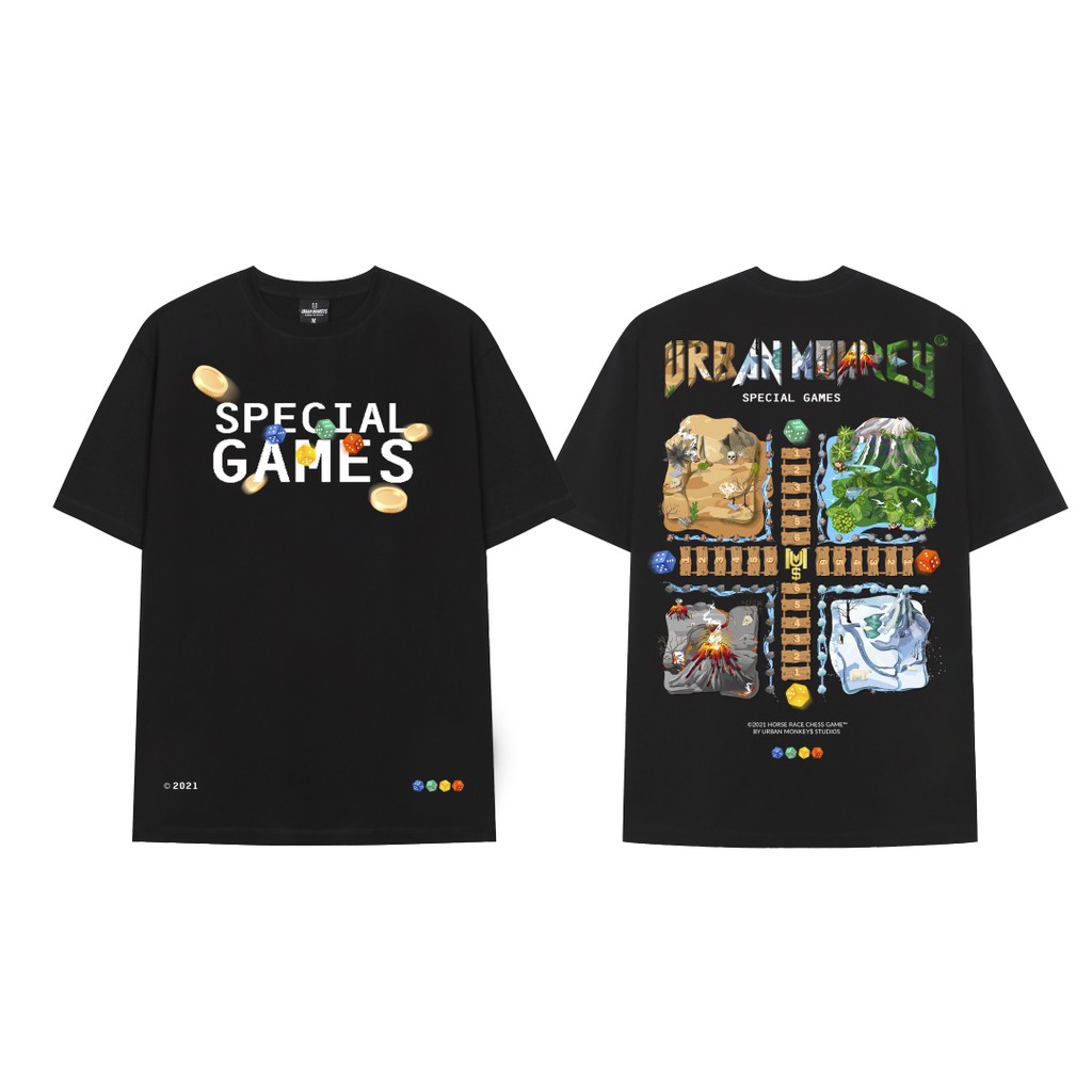 Áo Thun URBAN MONKEY SPECIAL GAME Đen Chất Liệu 100% Cotton | MAN | WOMAN | T-SHIRT