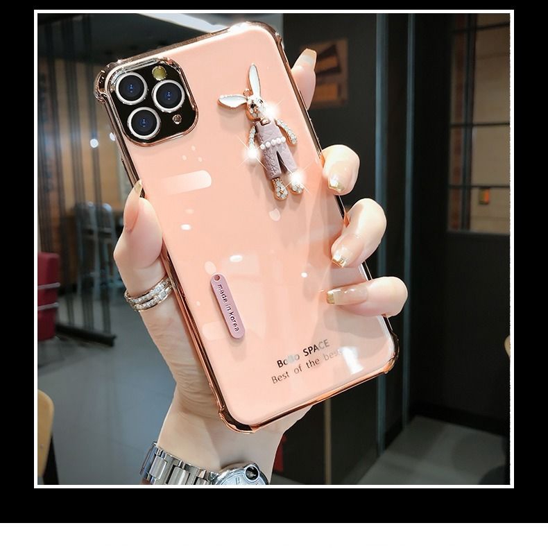 Vỏ iPhone 12ProMax Case iPhone 12 Case iPhone 11 7Plus 8Plus  Case Cartoon iPhone 12Mini Bảo vệ Tay áo dễ thương Vỏ điện thoại Thỏ iPhone 7 Mile Case Silicone Một cặp nDNL