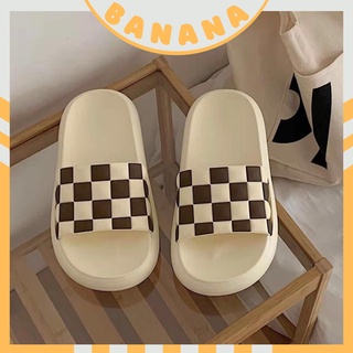 Dép quai ngang caro đế cao nam nữ siêu đep, dép bánh mì caro đế cao nam nữ siêu đẹp Banana.Store.