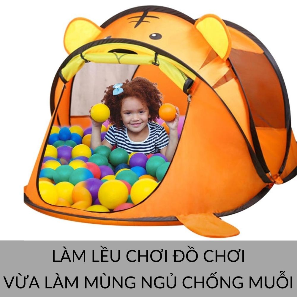 Nhà bóng cho bé chơi tự bung gấp gọn hình Gấu❤️Cỡ lớn 180cm❤️ Lều công chúa hoàng tử Mùng ngủ chống muỗi kiêm mã 50093