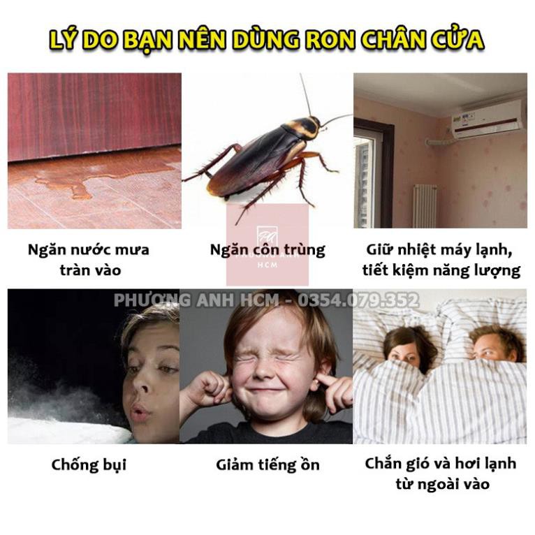 [CUỘN 5M] Ron (Gioăng) Cao Su Dán Khe Hở Chân Cửa 3M - Chống Bụi, Chống Nước, Giảm Tiếng Ồn, Ngăn Côn Trùng