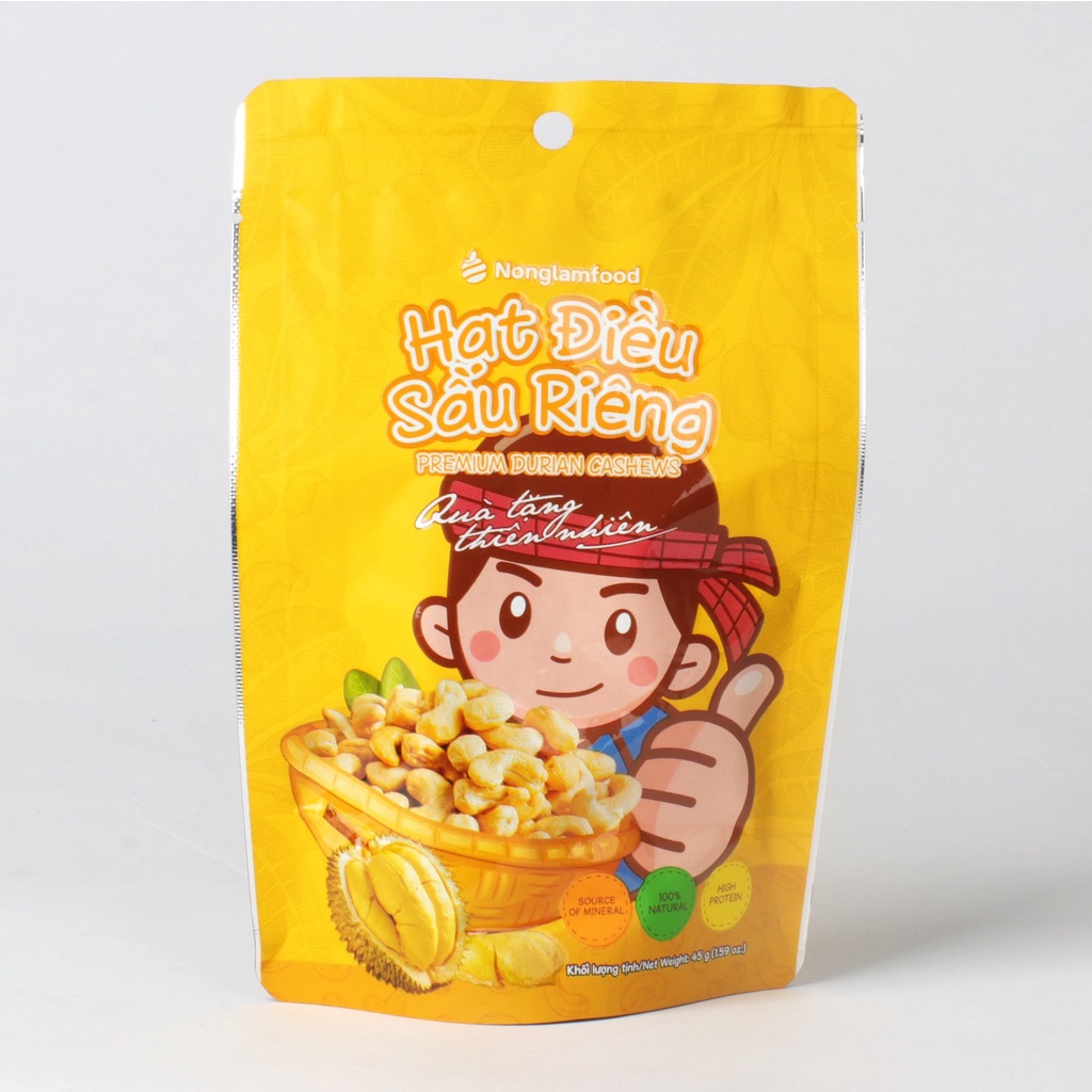 Hạt điều sầu riêng Nonglamfood 45g | Premium durian cashews